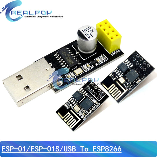 Adaptador Programador ESP-01 / ESP-01S UART GPIO0 CH340G USB a ESP8266 Serial WiFi Placa Desarrollo