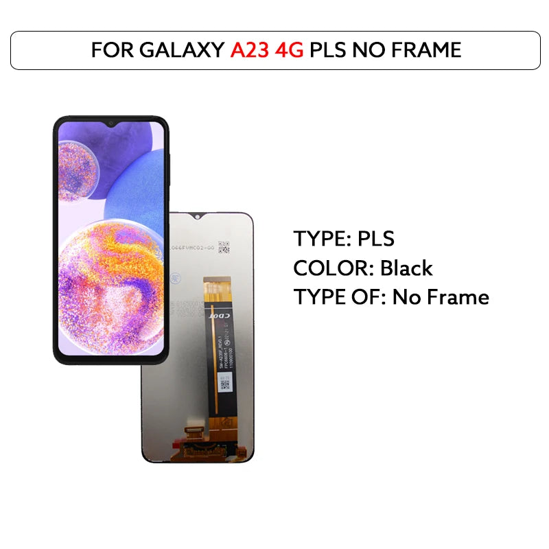 Pantalla LCD para Samsung Galaxy A23 4G 5G A235 A236, Panel de montaje de digitalizador con pantalla táctil con marco, piezas de repuesto de pantalla LCD
