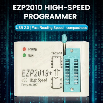 Kit Programador USB Alta Velocidad EZP2019 para EEPROM 24/25/93, Flash 25 BIOS Chip con Socket SOP + Clip