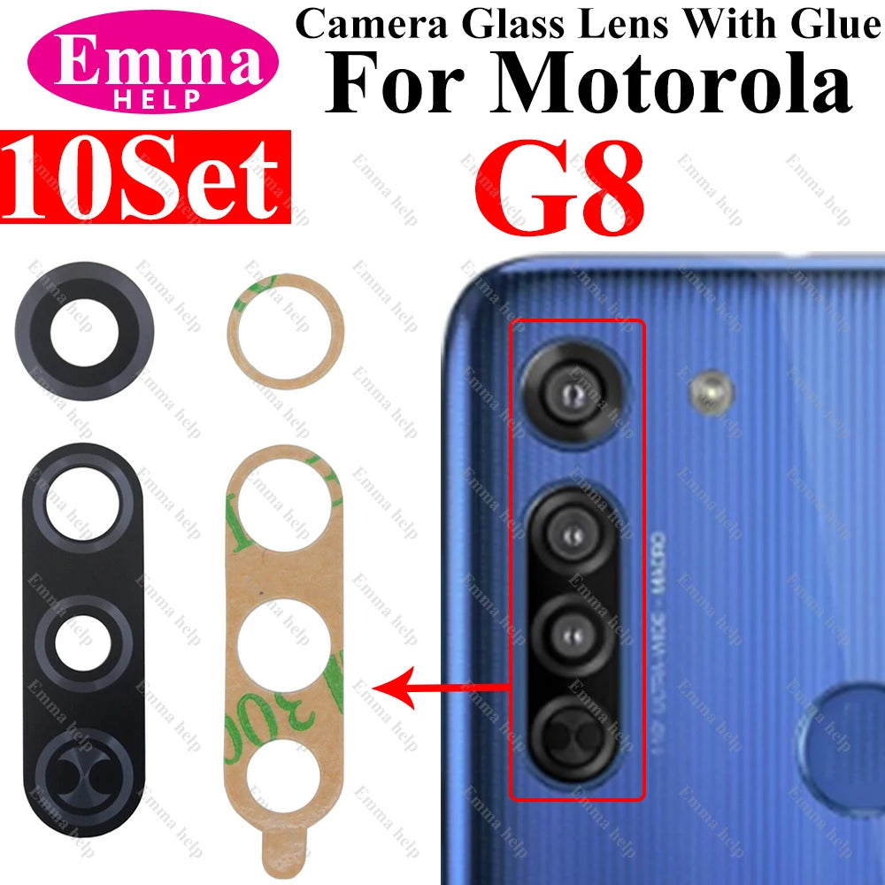10set A+ Back Camera Glass Lens for Motorola Moto G9 G8 G7 G6 G5 Plus Play Power Rear Camera Lens