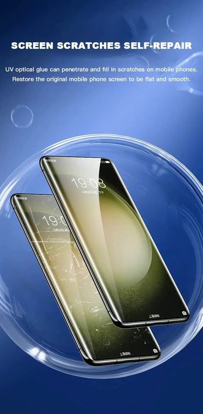 Protector Pantalla Cristal Templado UV Curvo para Samsung Galaxy S24/S23/S22/S21/S20 Ultra/Plus (Compatible S24 Ultra)