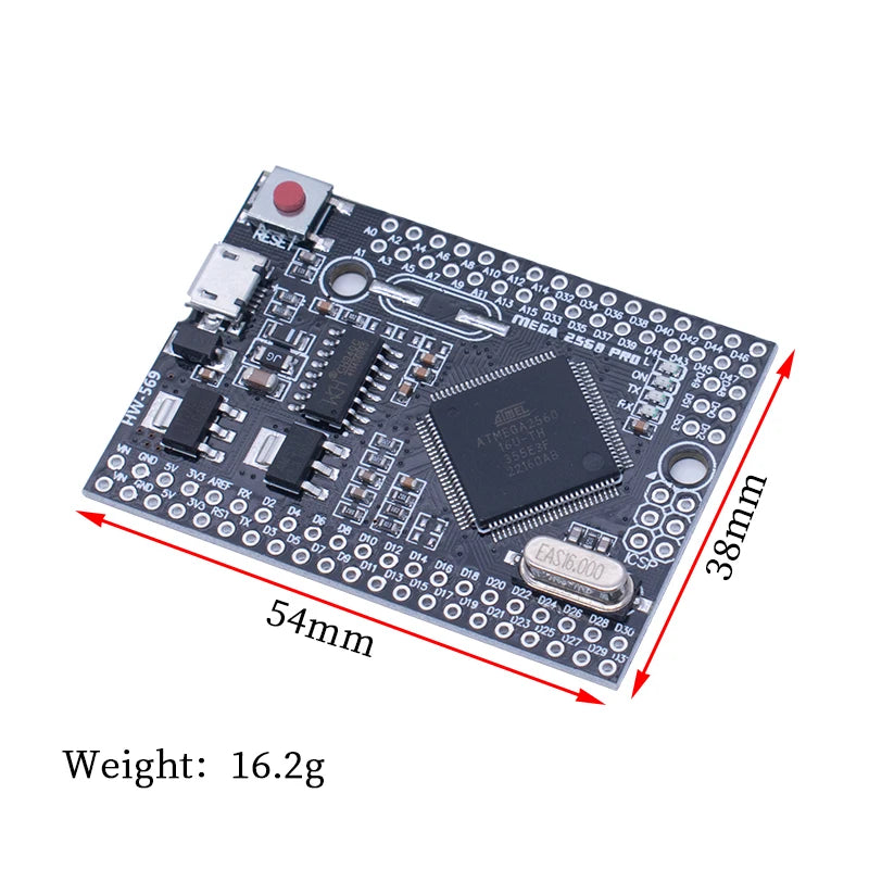 Placa Mega 2560 PRO MINI Micro 5V (Embed, CH340G, ATmega2560-16AU) con Headers Macho compatible Arduino Mega