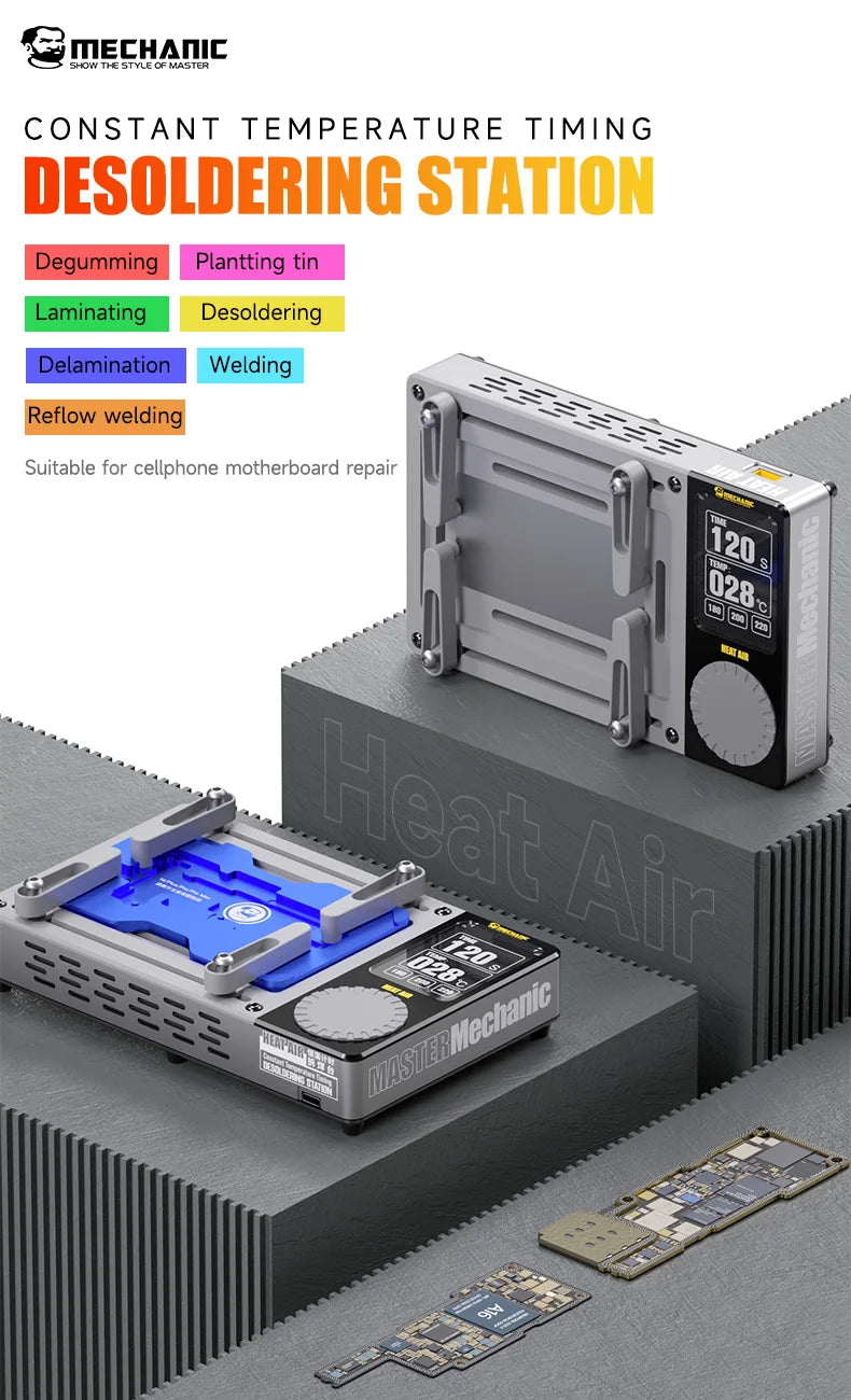 MECHANIC HEAT AIR Preheating Platform PTC Heating Core  BGA Stencil For IPhone X-15 Series Motherboard Layered Chip Reflow Weld