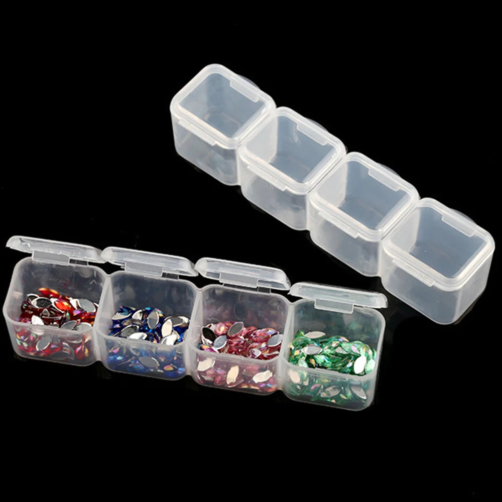 Caja Almacenamiento Plástico Organizador 28/32/48/56/64 Ranuras para Cuentas Pintura Diamante/Joyería/Accesorios DIY (1 Unidad)