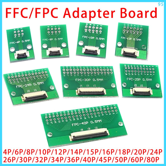 Placa Adaptadora FPC/FFC (0.5mm/1.0mm) a DIP 2.54mm (Conector Soldado, 4-60 Pines) (Nota: Duplicado aparente de lote anterior)