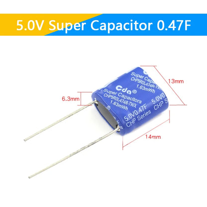 Supercapacitor Farad Tipo Combinación (0.22F-50F, 5.5V) - Unidad (Especificar Valor)