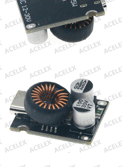Módulo Carga Rápida Multi-Protocolo Mini 65W DC 12-30V PD2.0/PD3.1(PPS) Interface USB-C