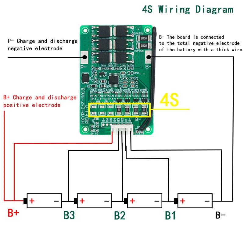4S/5S/6S/7S BMS 16.8V 21V 20A 18650 Li-ion Lmo Ternary Lithium Battery Charger Protection Board Balance Temperature Protect