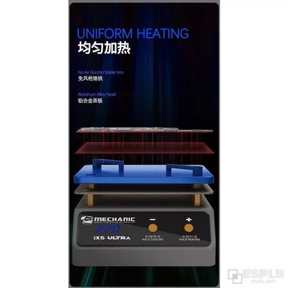 MECHANIC 220V Lightweight IX5 Ultra Universal Preheating Platform Layering Uniform Heating with Clamp for Motherboard Repair
