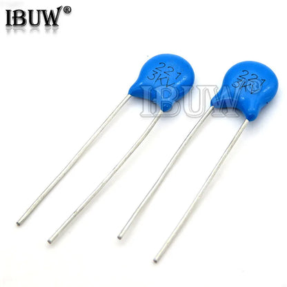Capacitor Cerámico Alto Voltaje (5pF-100nF, 1kV/2kV/3kV) - Pack 20 Unidades (Valores Surtidos)