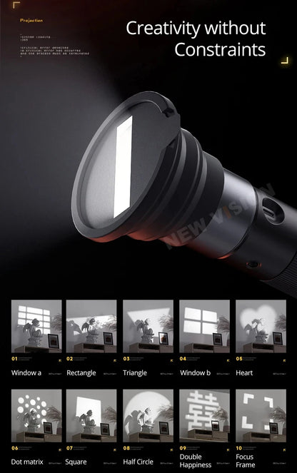 Linterna Proyector LED Sidande Photoolex (10W, 4 Colores) con Batería 8400mAh y Rosca 1/4"