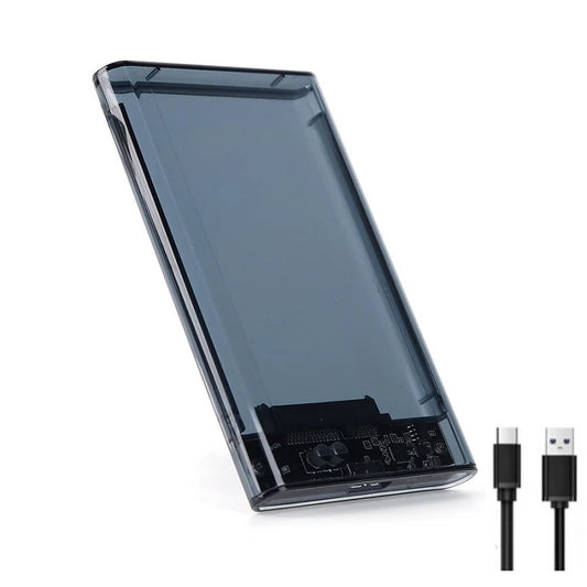 Carcasa Externa Transparente USB 3.0 / Tipo C 3.1 a SATA para Disco Duro HDD/SSD 2.5" Caja Caddy