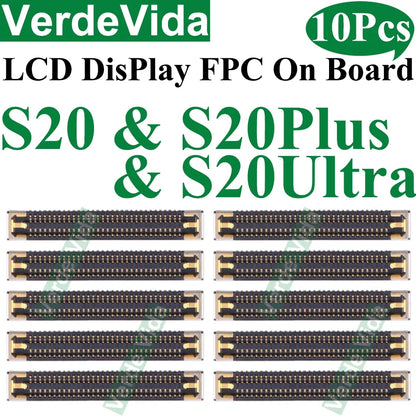 Conector FPC Flex Pantalla LCD para Placa Base Samsung S10 Lite/S21 FE/S22/S23 Ultra/S24 Plus/Note 10/20 (10 Unidades)