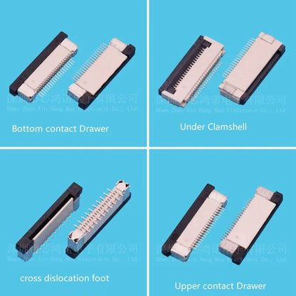 0.5mm 1.0mm Pitch Upper contact Drawer type 4P 5P 6P 7P 8P 10P 12P 14P 15P 16P 18P 20P 22P 24P 26P FPC FFC Flat Cable Connector