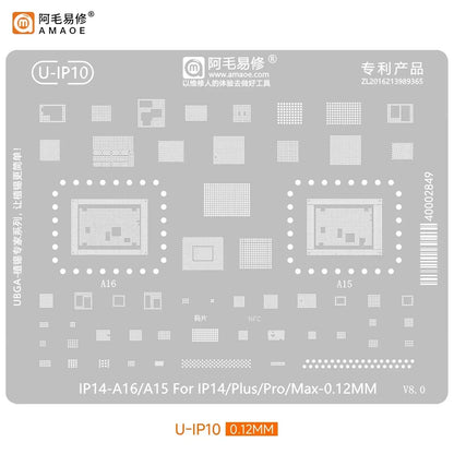QIANLI MEGA-IDEA Black BGA Reballing Stencil Multifunction Universal Net for iPhone 6-16 Pro Max Planting Tin Steel Mesh tools