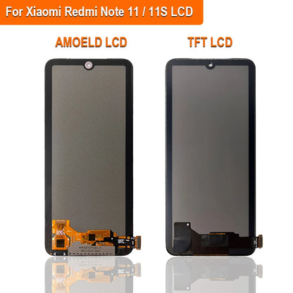 Super AMOLED LCD For Xiaomi Redmi Note 11 LCD 2201117TG LCD Display Touch Screen Digitizer Assembly For Redmi Note 11S LCD