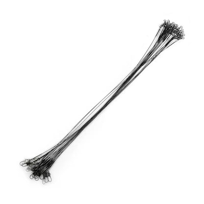 Sedal Acero Líder Anti-Mordida con Giratorio para Pesca (15/20/25/30cm) Accesorio Leadcore (20 Unidades)