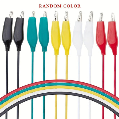 Cables Prueba DIY Pinzas Caimán Doble Extremo (Clip Cocodrilo, 46cm) (Set 10 Unidades)