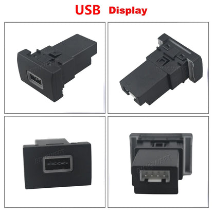 Cargador Auto Rápido QC3.0 + USB-C PD Socket Interfaz con Botón para VW Polo (2011-2013)