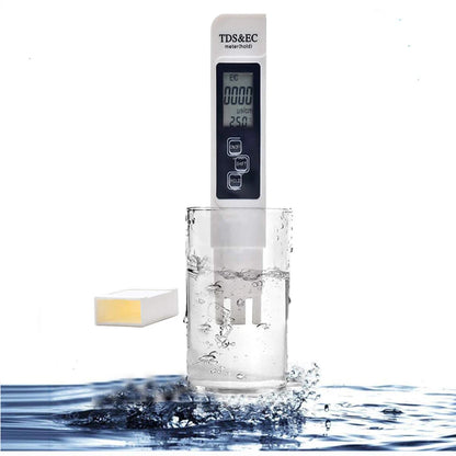 Medidor Digital Calidad Agua TDS/EC Multifuncional (Rango 0-9990 ppm) Pureza/Temperatura (1 Unidad, Blanco)