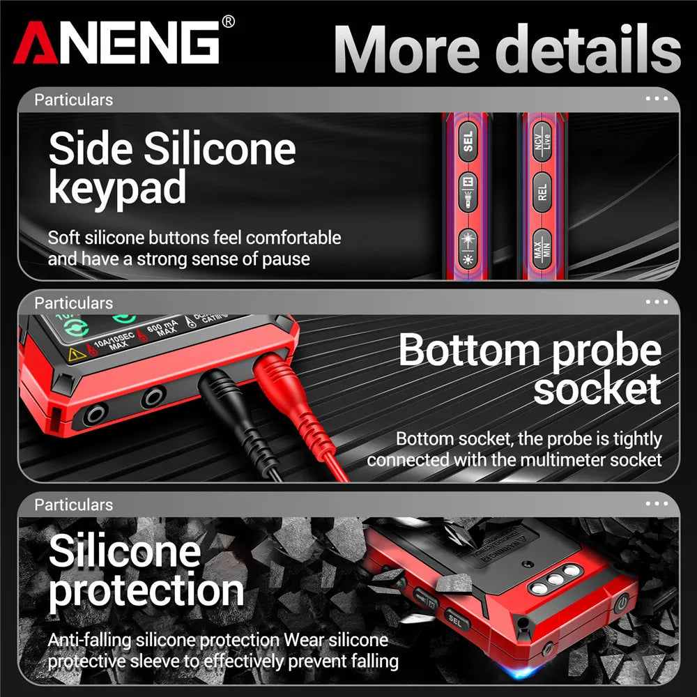 Multímetro Digital Inteligente ANENG 622B/622A True RMS 9999 Cuentas Lámpara Láser Autorango DC/AC Tester Analógico