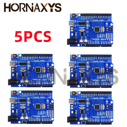 Placa Desarrollo UNO R3 (CH340G, MEGA328P-AU, 16MHz, Tipo C) con Cable USB para Arduino (1-10 Unidades)