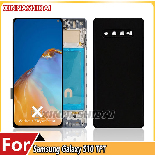 Pantalla TFT para Samsung Galaxy S10 (SM-G973F/U/W) con Marco y Tapa Trasera (Digitalizador Táctil)