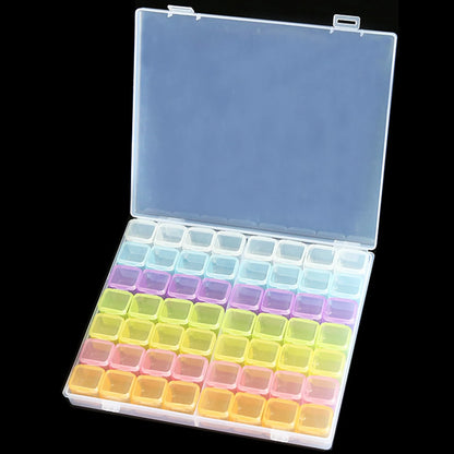 Caja Almacenamiento Plástico Organizador 28/32/48/56/64 Ranuras para Cuentas Pintura Diamante/Joyería/Accesorios DIY (1 Unidad)