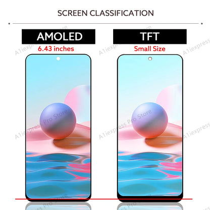 AMOLED LCD For Xiaomi Redmi Note 10 4G 10S LCD Display Touch Screen Digitizer Assembly For Redmi Note10S M2101K7AI M2101K7BG