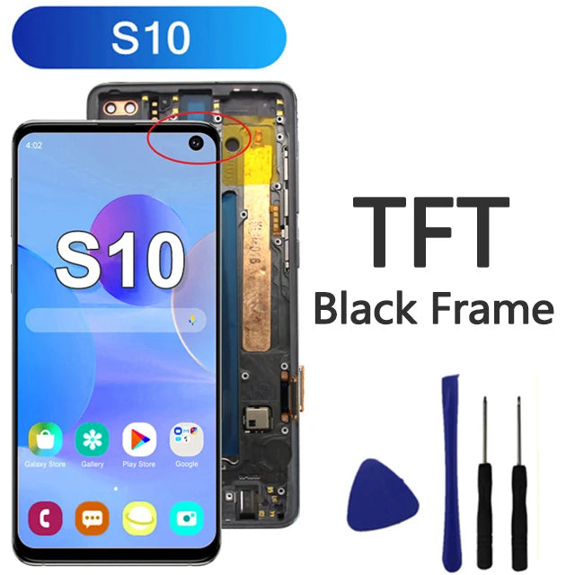 Pantalla LCD Super AMOLED para Samsung Galaxy S10 S10 Puls, montaje de digitalizador con pantalla táctil para Samsung S10 + G973F G975F
