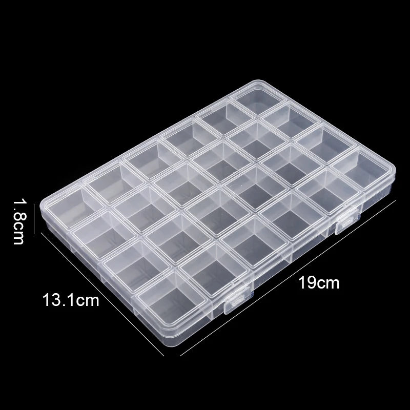 Caja Organizadora Plástico Transparente con Divisores Ajustables para Cuentas/Artesanía/Joyería/Pesca/Piezas