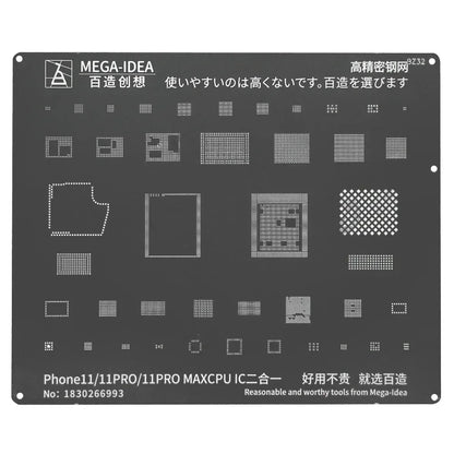 QIANLI MEGA-IDEA Black BGA Reballing Stencil Multifunction Universal Net for iPhone 6-16 Pro Max Planting Tin Steel Mesh tools