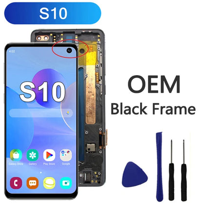 Pantalla LCD Super AMOLED para Samsung Galaxy S10 S10 Puls, montaje de digitalizador con pantalla táctil para Samsung S10 + G973F G975F