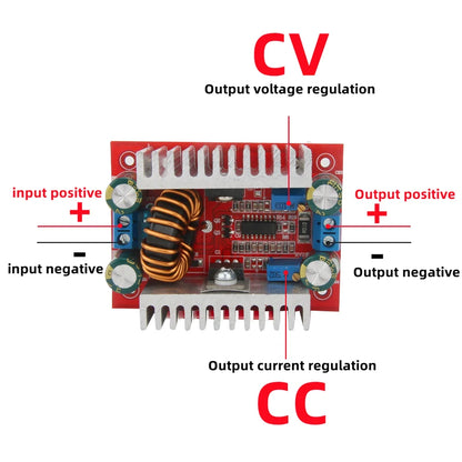 Módulo Convertidor Boost DC-DC 400W 15A Step-Up Corriente Constante Driver LED 8.5-50V a 10-60V