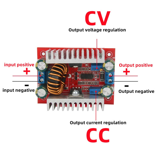 Módulo Convertidor Boost DC-DC 400W 15A Step-Up Corriente Constante Driver LED 8.5-50V a 10-60V