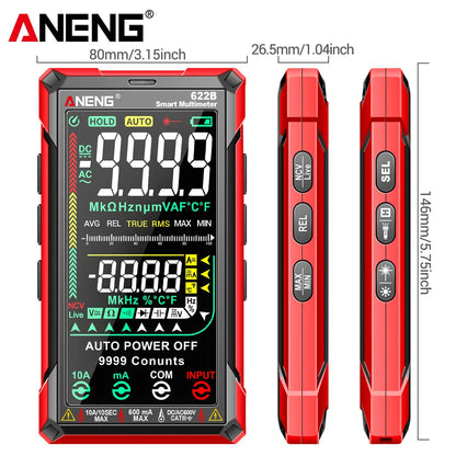 Multímetro Digital Inteligente ANENG 622B/622A True RMS 9999 Cuentas Lámpara Láser Autorango DC/AC Tester Analógico