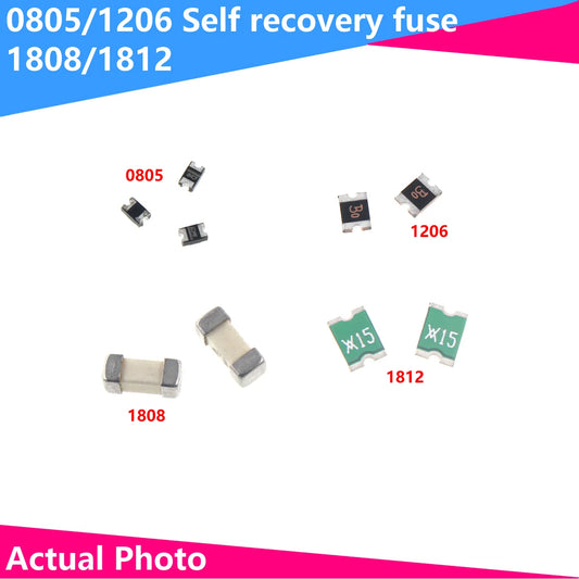 20PCS 0805 1206 1808 1812 0.1A 0.2A 0.3A 0.5A 0.75A 1A 1.1A 2A 3A SMD Resettable Fuse Self-Recovery Fuse PPTC