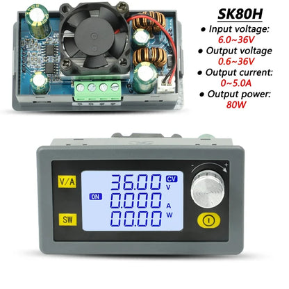 Módulo Convertidor Buck-Boost CC/CV DC 6-36V a 5-30V 35W/80W Fuente Alimentación Ajustable Step-Down/Up Estabilizada