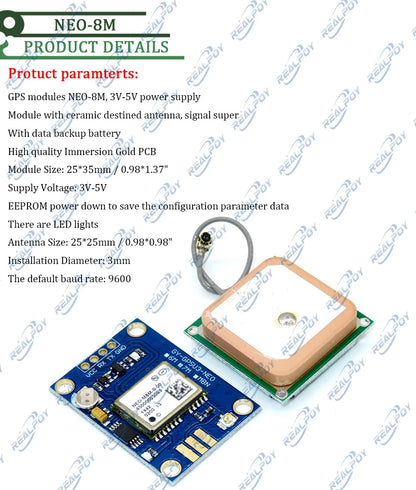 Módulo GPS NEO-6M / NEO-7M / NEO-8M (Micro USB) para Posicionamiento Satelital Arduino/STM32/C51