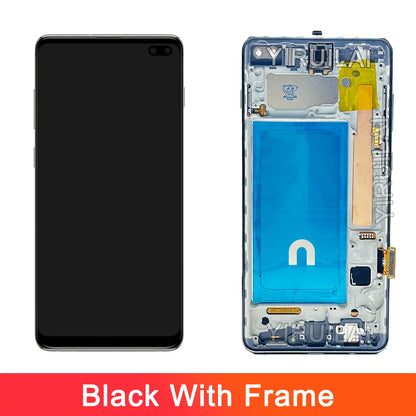 Pantalla probada S10Plus LCD con marco para SAMSUNG S10 Plus S10 + G975 G975F/DS reemplazo del ensamblaje del digitalizador de pantalla táctil