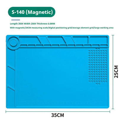 Alfombrilla Silicona Multifuncional Gruesa Magnética Antiestática Resistente Temperatura para Reparación Electrónica/Placa Base IC