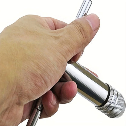 Llave Macho Manual Ajustable Mango T con Ratchet/Fresa para Roscar M3/M4/M5/M6/M8 Métrico