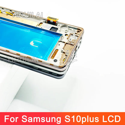 Pantalla LCD de 6,4 pulgadas S10 Plus para Samsung probada S10 + G975F G975U G975W G975 reemplazo del ensamblaje del digitalizador de pantalla táctil