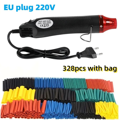 Kit Tubo Termoretráctil 2:1 (127/164/328/560 Piezas) con/sin Pistola Aire Caliente (EU/US 110V/220V) Aislante Cable