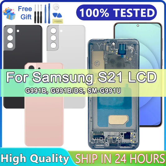 Pantalla de visualización S21 probada para Samsung Galaxy S21 5G SM-G991B SM-G991B/DS pantalla LCD montaje de pantalla táctil reemplazo del digitalizador