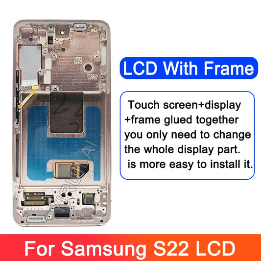 TFT para Samsung Galaxy S22 5G pantalla S901B S901U S901W S901N pantalla LCD reemplazo del ensamblaje del digitalizador de pantalla táctil