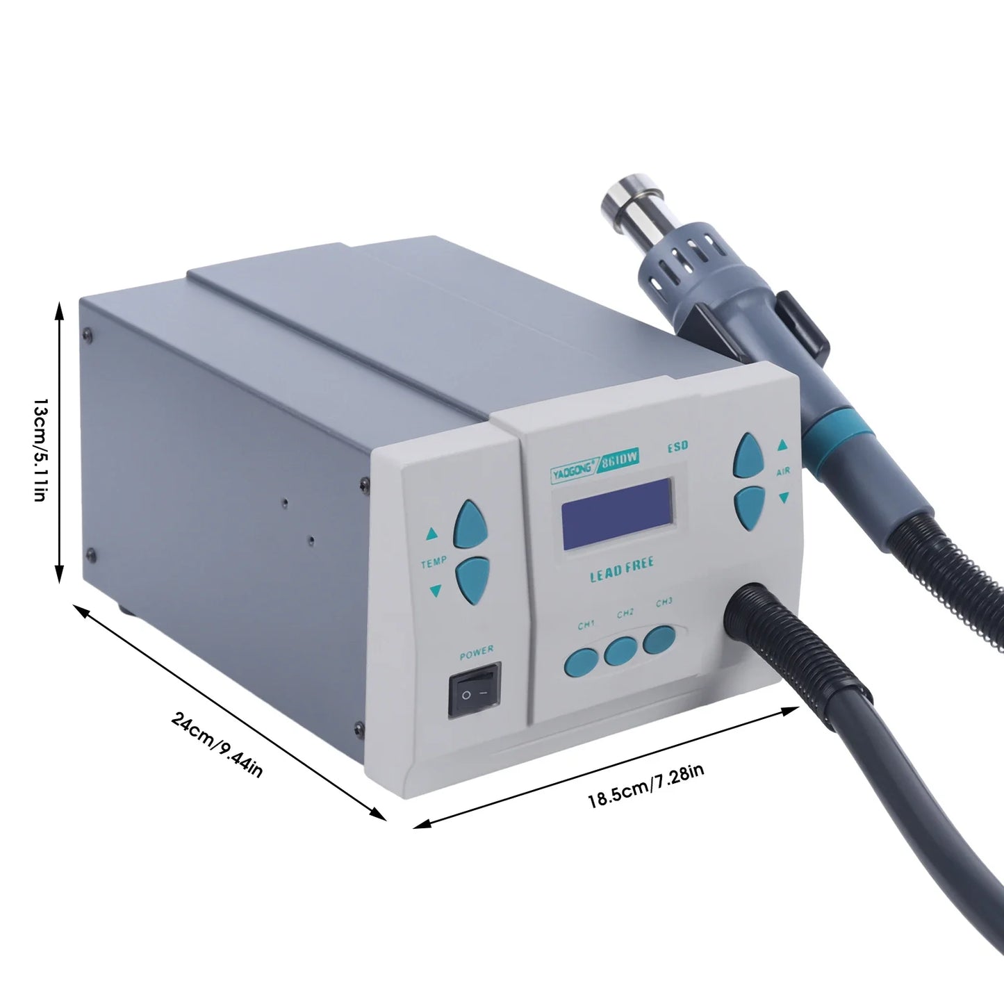 QUICK Station 1000W Smart Hot Air Desoldering Station 861DW Digital Display Precise Temperature Control Heat Gun Soldering Tool