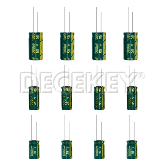 Capacitor Electrolítico Aluminio Alta Frecuencia Bajo ESR (1000uF, 25V/35V/50V) - Pack 10 Unidades