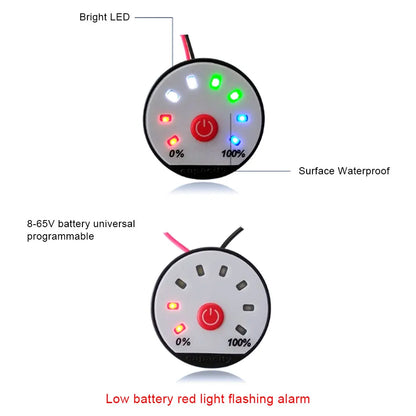 Indicador Capacidad Batería LED (1S-13S) - Tester Carga Plomo-Ácido/Litio (Li-Po/Li-ion) 12V/24V/48V