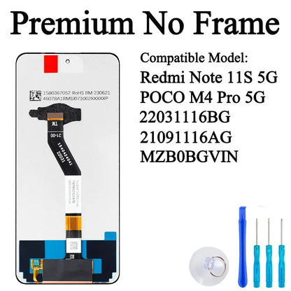 22031116BG 21091116AG Premium Lcd For Xiaomi Redmi Note 11S 5G Display Touch Screen Digitizer Panel Assembly For POCO M4 Pro 5G